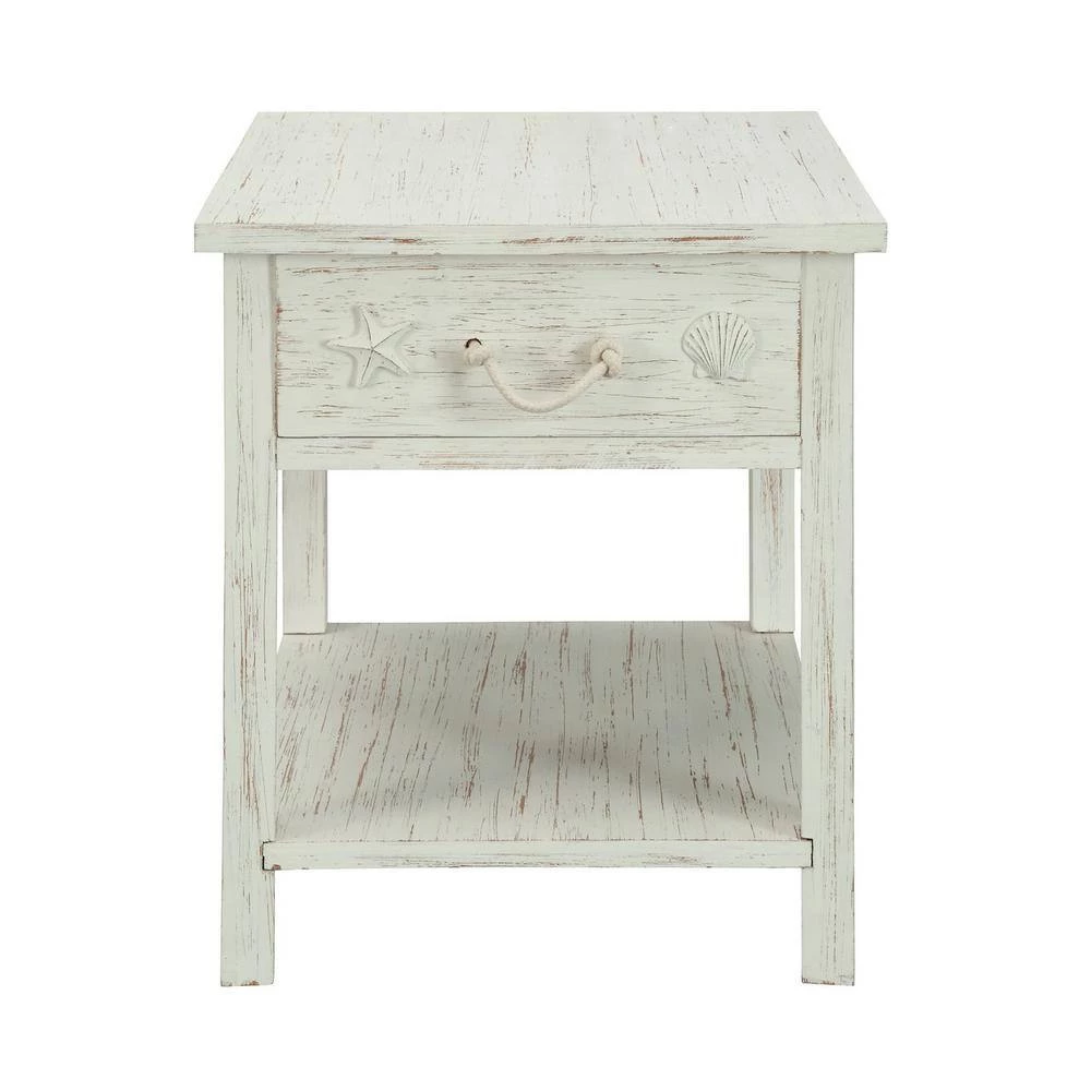Sanibel White Rub 1-Drawer End Table by COAST TO COAST 4 Sanibel White Rub 1-Drawer End Table by COAST TO COAST - Image 4