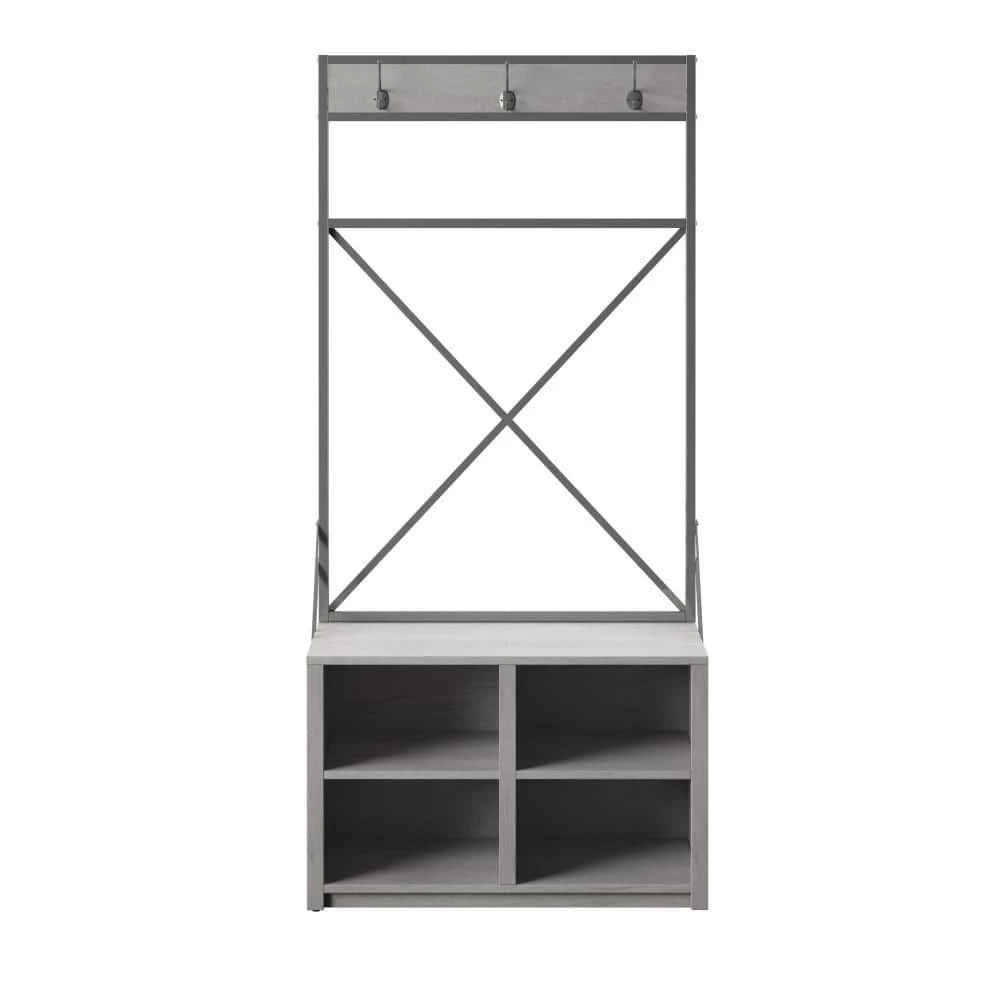 Sargent Oak Hall Trees with 4-Cubbies by Twin Star Home 1 Sargent Oak Hall Trees with 4-Cubbies by Twin Star Home