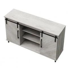 54 in. Sargent Oak TV Stand fits TV's up to 60 in. with Barn Doors by Twin Star Home -Twin Star Home Sales Store sargent oak twin star home tv stands tc5410738 po101 4f 1000