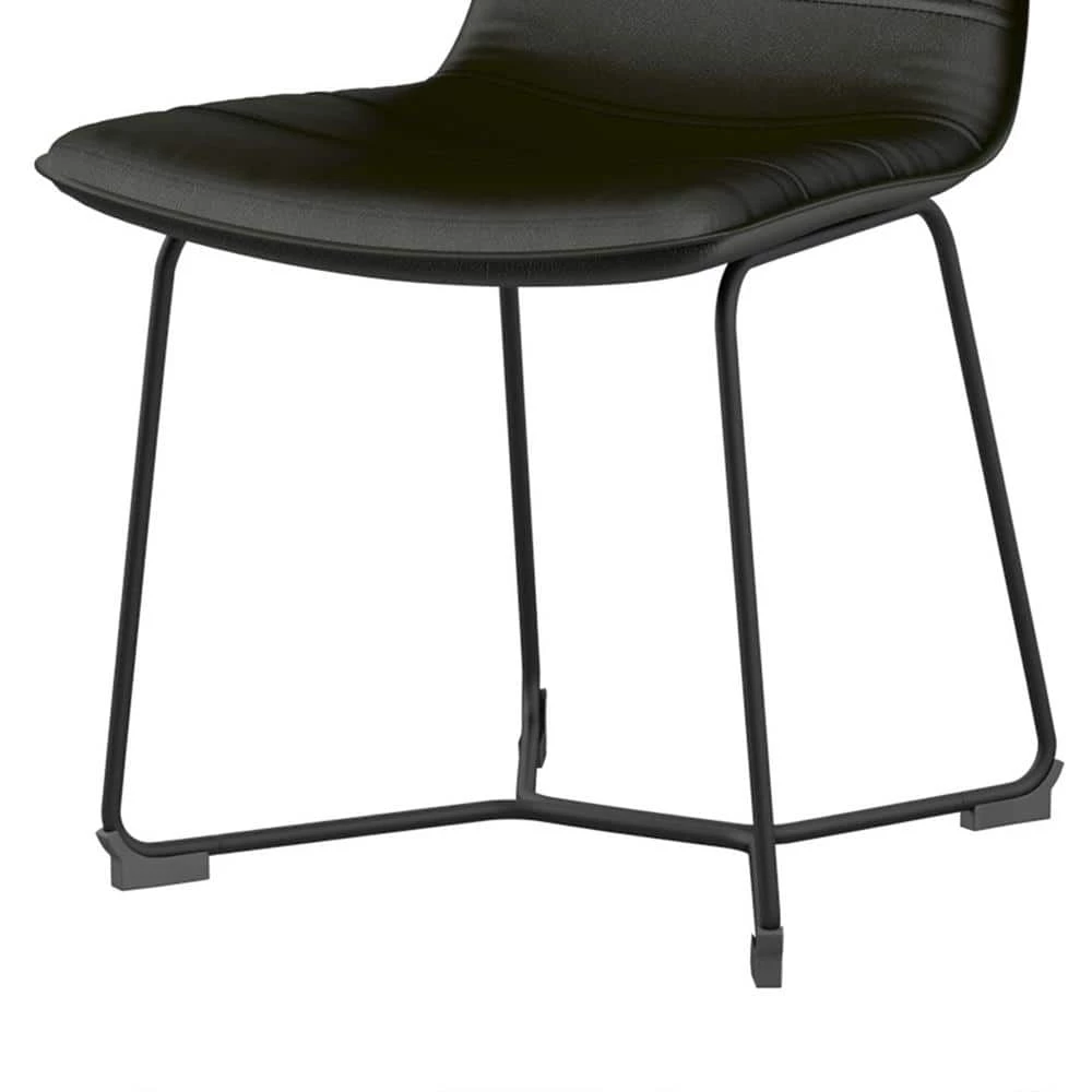 Shadow Black Vegan Faux Leather Side Chairs (Set of 2) by Twin Star Home 7 Shadow Black Vegan Faux Leather Side Chairs (Set of 2) by Twin Star Home - Image 7