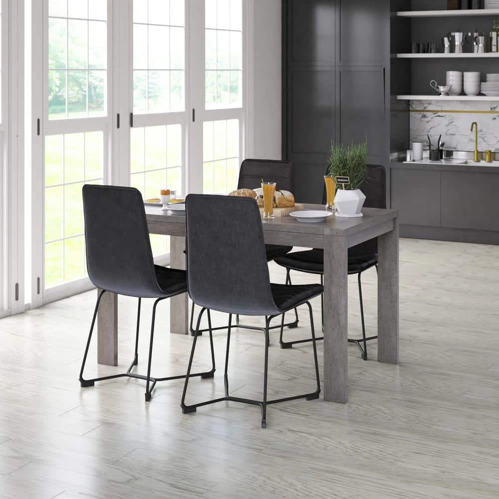 Shadow Black Vegan Faux Leather Side Chairs (Set of 2) by Twin Star Home 8 Shadow Black Vegan Faux Leather Side Chairs (Set of 2) by Twin Star Home - Image 8