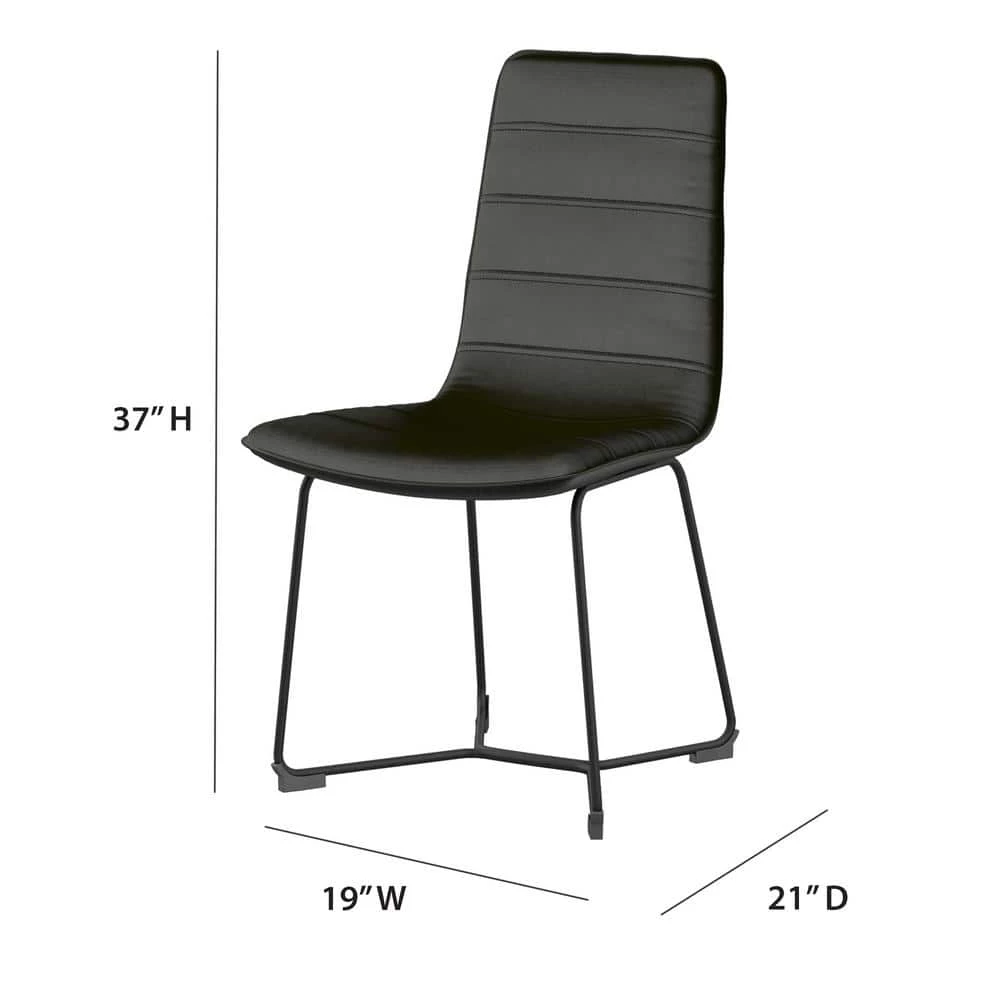 Shadow Black Vegan Faux Leather Side Chairs (Set of 2) by Twin Star Home 6 Shadow Black Vegan Faux Leather Side Chairs (Set of 2) by Twin Star Home - Image 6