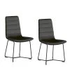 Shadow Black Vegan Faux Leather Side Chairs (Set of 2) by Twin Star Home
