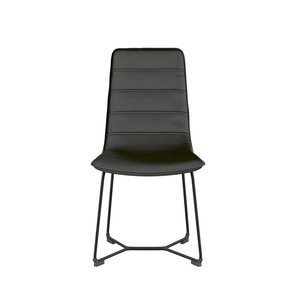 Shadow Black Vegan Faux Leather Side Chairs (Set of 2) by Twin Star Home 10 Shadow Black Vegan Faux Leather Side Chairs (Set of 2) by Twin Star Home - Image 10