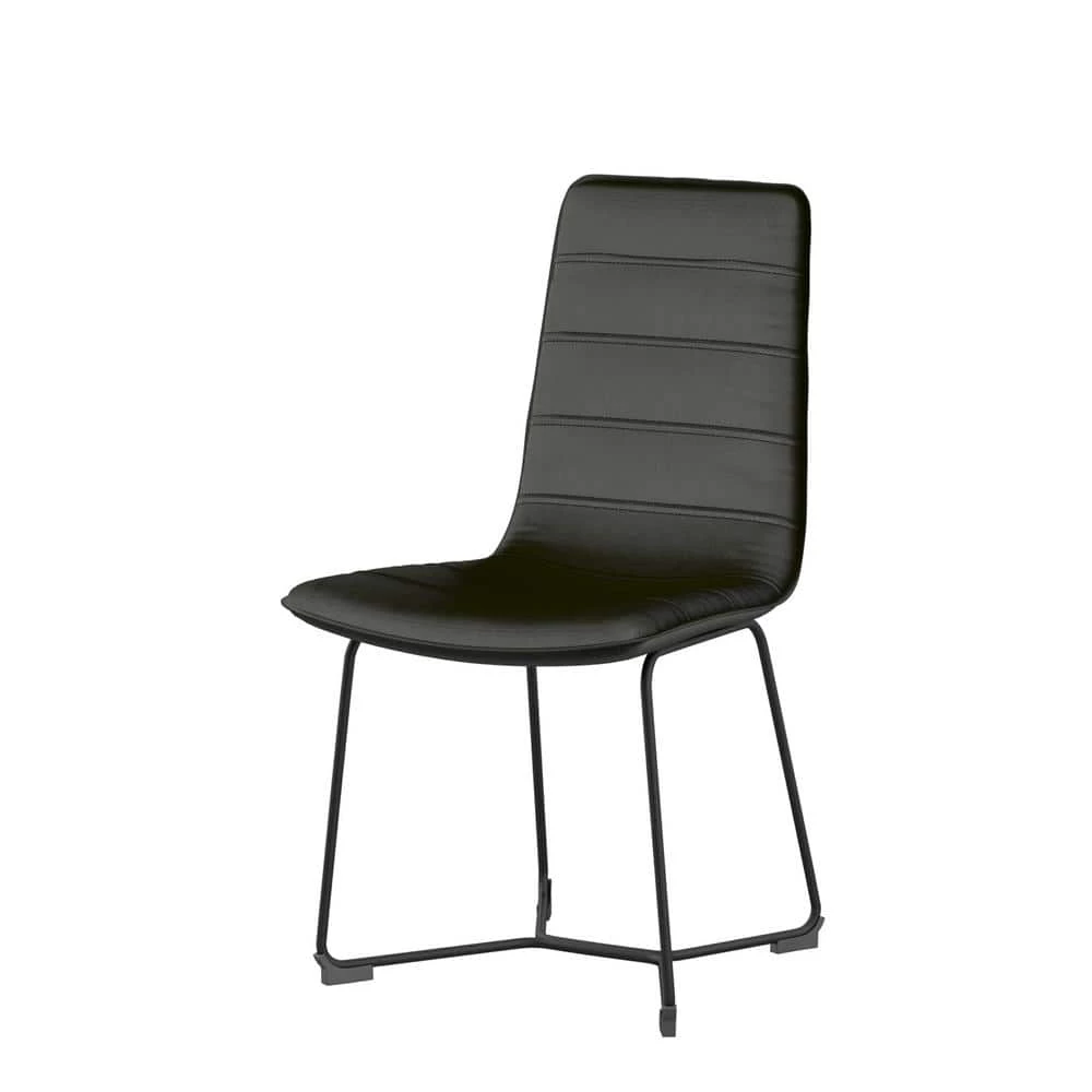 Shadow Black Vegan Faux Leather Side Chairs (Set of 2) by Twin Star Home 2 Shadow Black Vegan Faux Leather Side Chairs (Set of 2) by Twin Star Home - Image 2