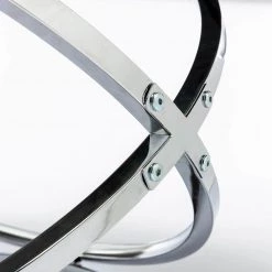 24 in. and 31 in. Silver Round Glass Modern Coffee Table and Side Table Set with 2-Pieces by KINWELL -Twin Star Home Sales Store silver kinwell coffee tables bsc078 681 1d 1000