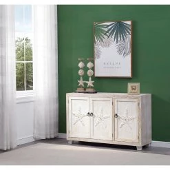 Wonders of the-Sea 3-Door Buffet/Storage Credenza in White Wash by COAST TO COAST -Twin Star Home Sales Store stars of the sea two tone coast to coast sideboards buffet tables 48140 31 1000