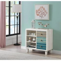 Tide Pool Multi-Color 3-Drawer, 3-Shelf Cabinet by COAST TO COAST -Twin Star Home Sales Store tide pool multi color coast to coast accent cabinets 55606 31 1000