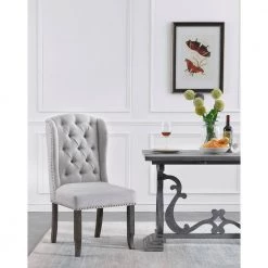 Valerie Grey Set of 2 Upholstered Accent Chairs by COAST TO COAST -Twin Star Home Sales Store valerie grey silvery grey coast to coast accent chairs 51502 31 1000
