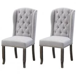Valerie Grey Set of 2 Upholstered Accent Chairs by COAST TO COAST