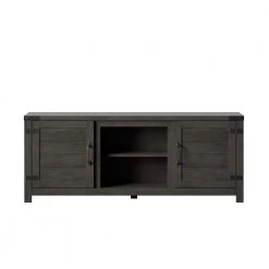 60 in. Weathered Gray TV Stand Fits TV's up to 65 in. with Planked Doors and Nail Head Details by Twin Star Home -Twin Star Home Sales Store weathered gray twin star home tv stands tc60 6714 pg77 4f 1000