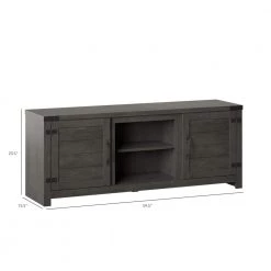60 in. Weathered Gray TV Stand Fits TV's up to 65 in. with Planked Doors and Nail Head Details by Twin Star Home -Twin Star Home Sales Store weathered gray twin star home tv stands tc60 6714 pg77 fa 1000