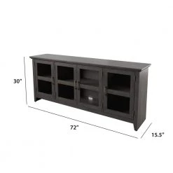 72 in. Weathered Gray TV Console with 4-Shelf Storage Fits TVs up to 80 in with Cable Management by Twin Star Home -Twin Star Home Sales Store weathered gray twin star home tv stands tc72 7437 pg77 4f 1000