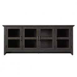 72 in. Weathered Gray TV Console with 4-Shelf Storage Fits TVs up to 80 in with Cable Management by Twin Star Home