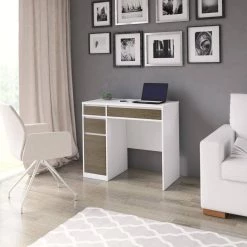 36 in. Rectangular White and Brown Wood 4-Drawer Computer Desk with USB Charging Ports by Twin Star Home -Twin Star Home Sales Store white and brown twin star home computer desks odp007 tpt01 1f 1000