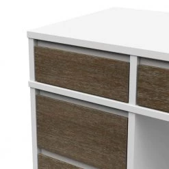 36 in. Rectangular White and Brown Wood 4-Drawer Computer Desk with USB Charging Ports by Twin Star Home -Twin Star Home Sales Store white and brown twin star home computer desks odp007 tpt01 66 1000