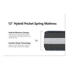 12 in. Plush Hybrid Pocket Spring King Mattress by KINWELL -Twin Star Home Sales Store white kinwell mattresses xq87933934 1f 1000