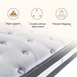 12 in. Plush Hybrid Pocket Spring King Mattress by KINWELL -Twin Star Home Sales Store white kinwell mattresses xq87933934 4f 1000