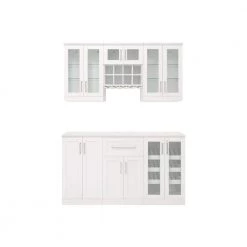 Home Bar 21 in. White Cabinet Set (7-Piece) by NewAge Products