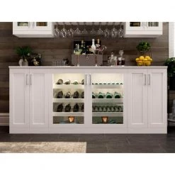Home Bar 21 in. White Cabinet Set (4-Piece) by NewAge Products -Twin Star Home Sales Store white newage products bar cabinets 61333 31 1000