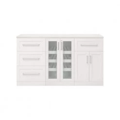 Home Bar 21 in. White Cabinet Set (4-Piece) by NewAge Products