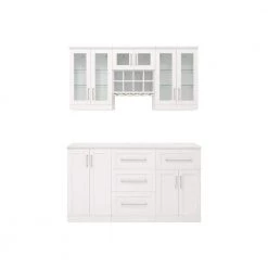 Home Bar 21 in. White Cabinet Set (7-Piece) by NewAge Products