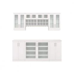 Home Bar 21 in. White Cabinet Set (8-Piece) by NewAge Products