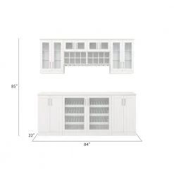 Home Bar 21 in. White Cabinet Set (8-Piece) by NewAge Products -Twin Star Home Sales Store white newage products bar cabinets 62132 a0 1000