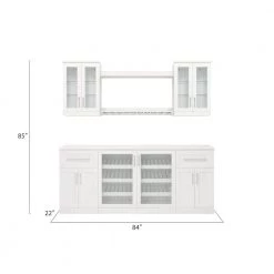 Home Bar 21 in. White Cabinet Set (8-Piece) by NewAge Products -Twin Star Home Sales Store white newage products bar cabinets 62413 1f 1000