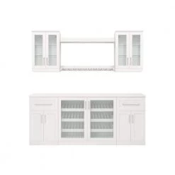 Home Bar 21 in. White Cabinet Set (8-Piece) by NewAge Products