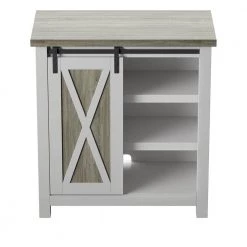 31.5 in. White Accent Cabinet with Adjustable Shelves and Sliding Barn Door by Twin Star Home -Twin Star Home Sales Store white twin star home accent cabinets ac6679 tpt01 1d 1000