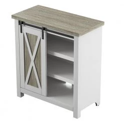 31.5 in. White Accent Cabinet with Adjustable Shelves and Sliding Barn Door by Twin Star Home -Twin Star Home Sales Store white twin star home accent cabinets ac6679 tpt01 40 1000