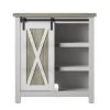 31.5 in. White Accent Cabinet with Adjustable Shelves and Sliding Barn Door by Twin Star Home
