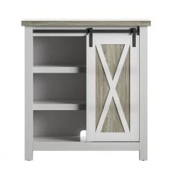 31.5 in. White Accent Cabinet with Adjustable Shelves and Sliding Barn Door by Twin Star Home -Twin Star Home Sales Store white twin star home accent cabinets ac6679 tpt01 77 1000
