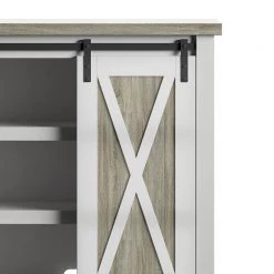 31.5 in. White Accent Cabinet with Adjustable Shelves and Sliding Barn Door by Twin Star Home -Twin Star Home Sales Store white twin star home accent cabinets ac6679 tpt01 fa 1000