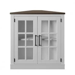 White Accent Cabinet with Glass Doors by Twin Star Home