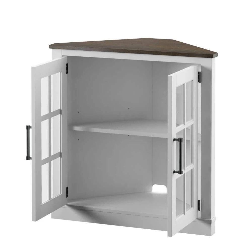 White Accent Cabinet with Glass Doors by Twin Star Home 3 White Accent Cabinet with Glass Doors by Twin Star Home - Image 3