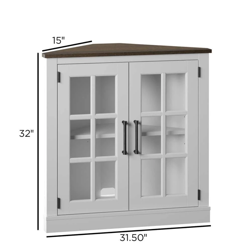 White Accent Cabinet with Glass Doors by Twin Star Home 4 White Accent Cabinet with Glass Doors by Twin Star Home - Image 4