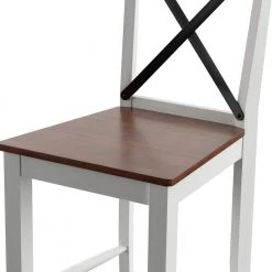 41.25 in. Eureka White High Back Wood Frame Counter Height Cross Back Bar Stools (Set of 2) by Twin Star Home -Twin Star Home Sales Store white twin star home bar stools 2bs10907 tt457 1f 1000