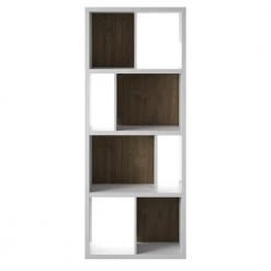 69.63 in. White Wood 8-Shelf Contemporary Standard Bookcase with Open Storage by Twin Star Home -Twin Star Home Sales Store white twin star home bookcases bookshelves bk625 tpt01 1f 1000