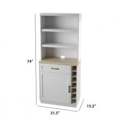 74 in. White 12-Shelf Standard Bookcase with Open Storage by Twin Star Home -Twin Star Home Sales Store white twin star home bookcases bookshelves bkc6924 tpt01 c3 1000