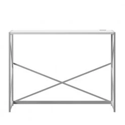 40 in. Rectangular White Metal Desk with Power by Twin Star Home