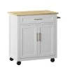 32 in. White Kitchen Cart with Panel Doors and Drawer by Twin Star Home
