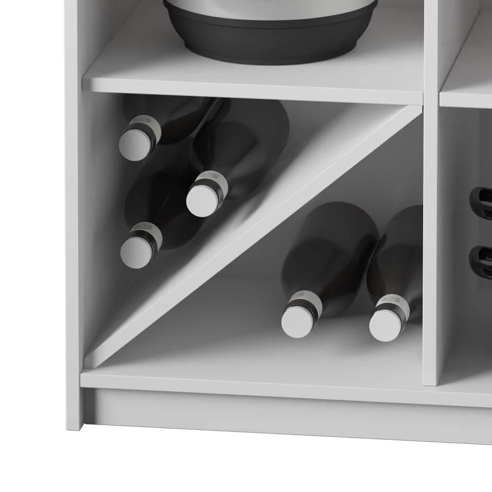 White Kitchen Island with Wine Shelves by Twin Star Home 9 White Kitchen Island with Wine Shelves by Twin Star Home - Image 9