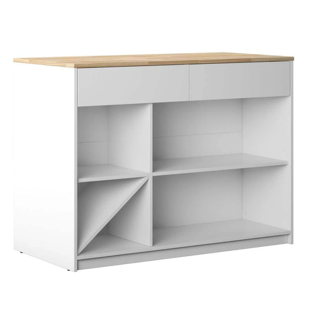 White Kitchen Island with Wine Shelves by Twin Star Home 4 White Kitchen Island with Wine Shelves by Twin Star Home - Image 4