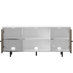 54 in. White TV Stand with 2 Shelves fits TV's up to 60 in. with Adjustable Shelf by Twin Star Home -Twin Star Home Sales Store white twin star home tv stands tc54 6783 tpt01 c3 1000