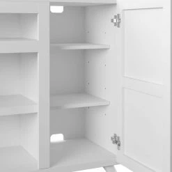 55.63 in. White TV Stand with Geometric Doors Fits TV's up to 60 in. with Adjustable Shelves by Twin Star Home -Twin Star Home Sales Store white twin star home tv stands tc56 6583 z975 77 1000