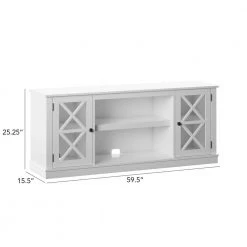 60 in. White TV Stand with 2 Shelves fits TV's up to 65 in. with Adjustable Shelf by Twin Star Home -Twin Star Home Sales Store white twin star home tv stands tc60 6092 pt85 44 1000