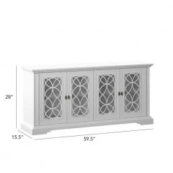 59.5 in. White TV Stand Fits TV's up to 65 in. with Adjustable Shelves by Twin Star Home -Twin Star Home Sales Store white twin star home tv stands tc60 77889 pt01 1f 1000