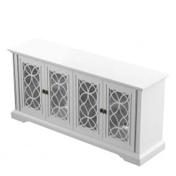 59.5 in. White TV Stand Fits TV's up to 65 in. with Adjustable Shelves by Twin Star Home -Twin Star Home Sales Store white twin star home tv stands tc60 77889 pt01 40 1000